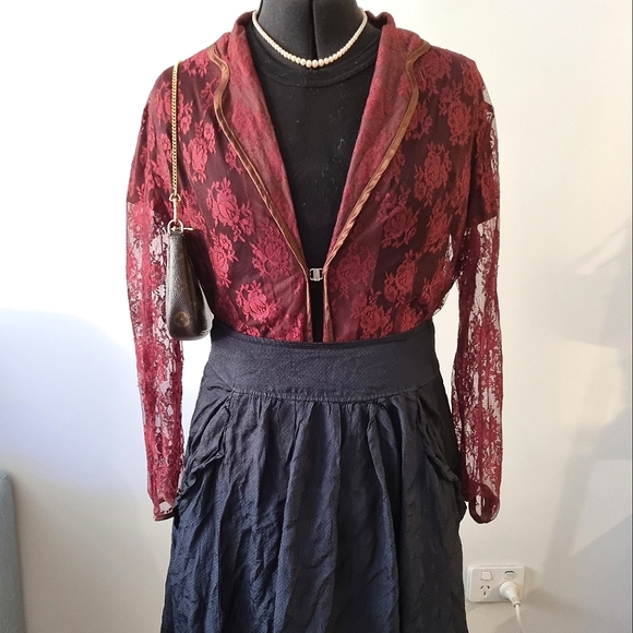 Tops - Vintage Red Lace Shirt